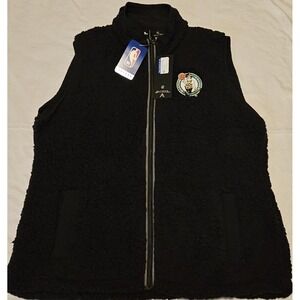NWT Antigua Womens Sherpa Vest NBA Boston Celtics Black XL